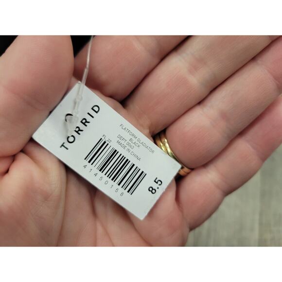 Torrid NWT Chunky Platform Sandals Flatform Gladiator Solid Black Shoes 8.5 - Picture 5 of 6